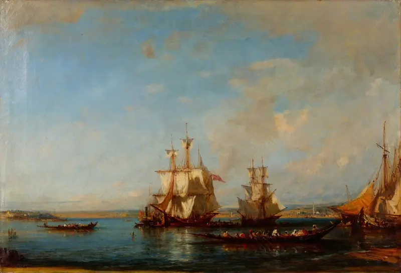Caiques and Sailboats at the Bosphorus av Félix Ziem