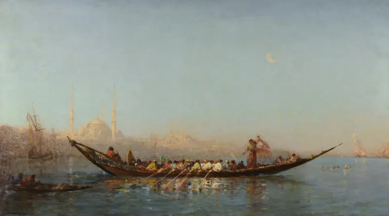 Constantinople, Le Caïque De La Sultane av Félix Ziem