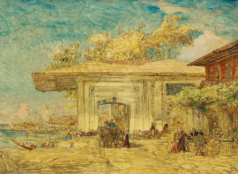 Konstantinopel, janitscharernas kiosk av Félix Ziem