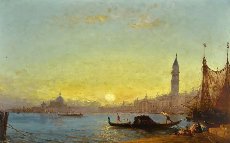 Solnedgång i Venedig av Félix Ziem