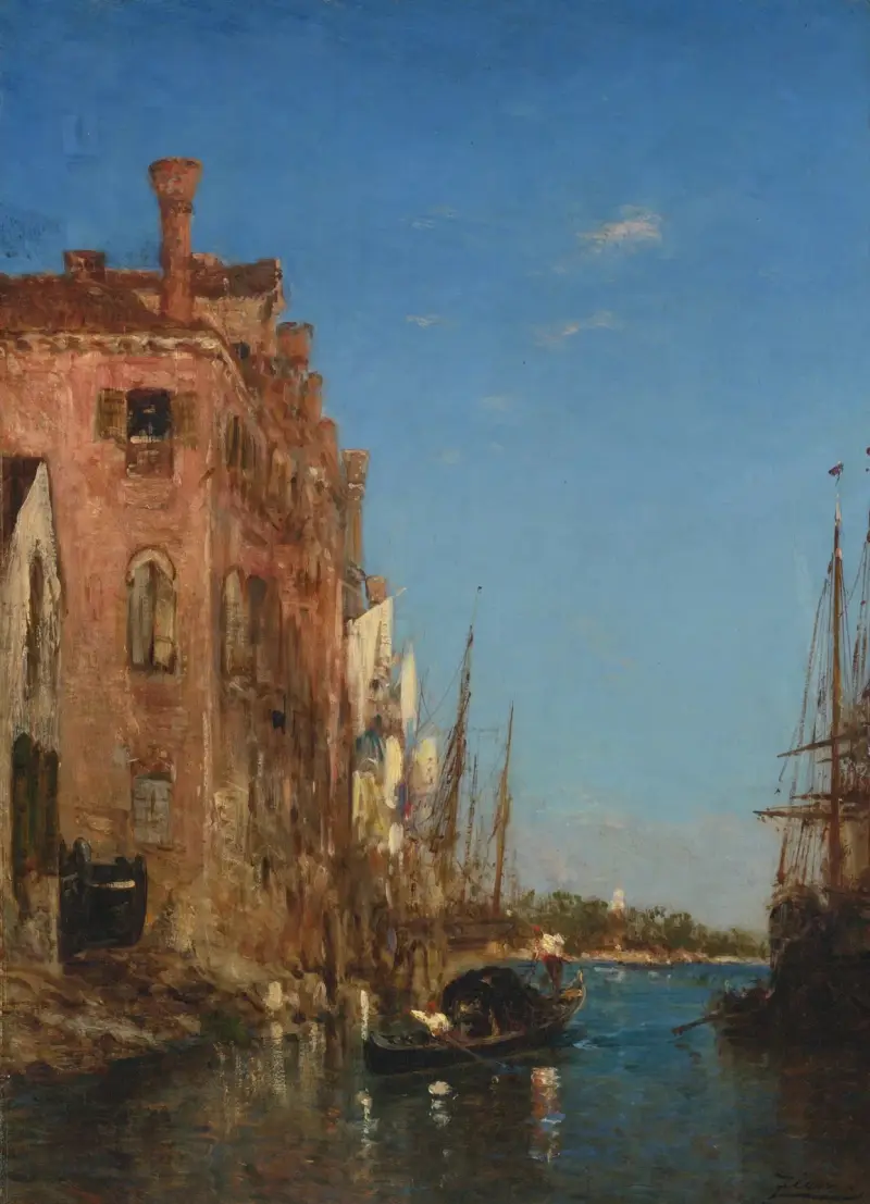 Gondol i Venedig av Félix Ziem