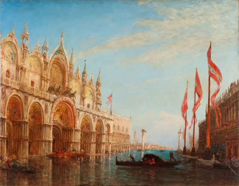 Piazza San Marco, översvämningen 1863 av Félix Ziem