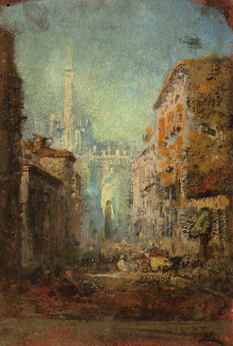 Milanos domkyrka av Félix Ziem
