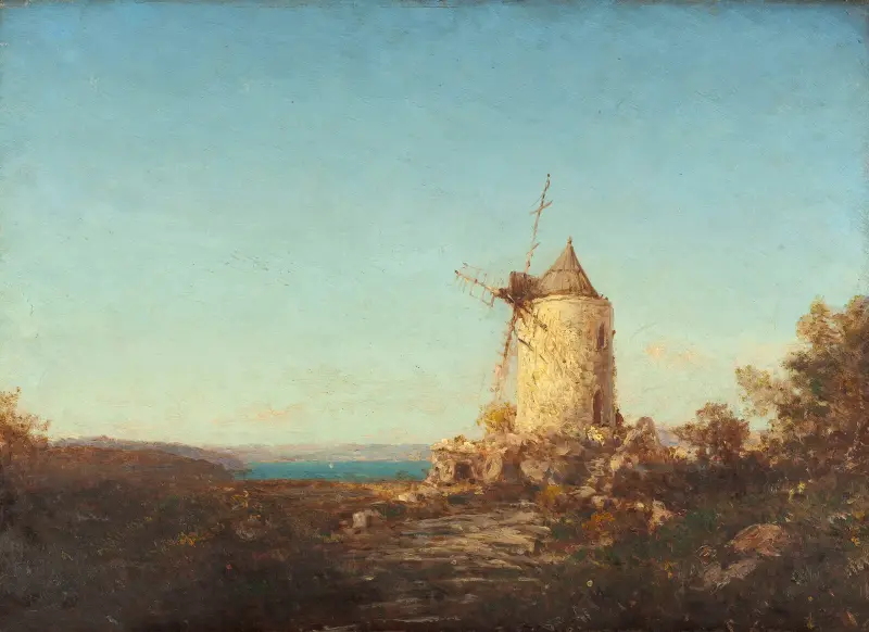 Moulin De Saint-Mitre, Près De Martigues av Félix Ziem