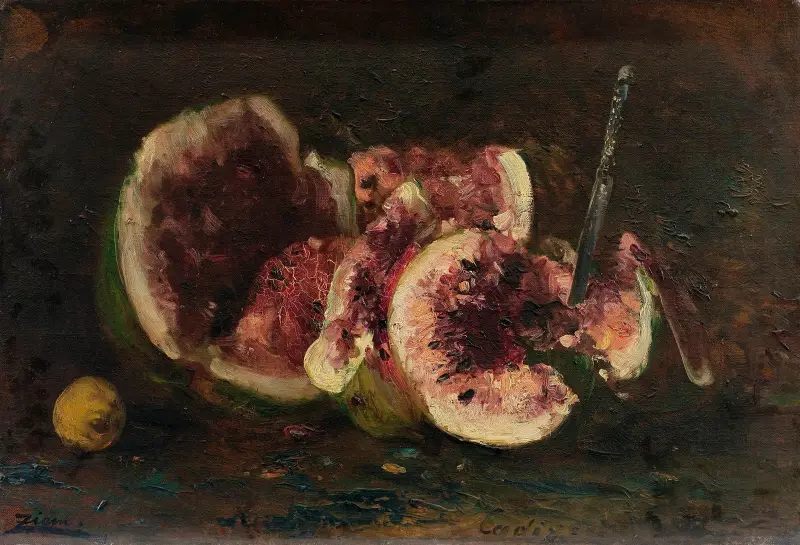 Nature Morte Aux Pastèques Et Couteau av Félix Ziem