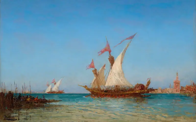 Regattor i Venedig av Félix Ziem