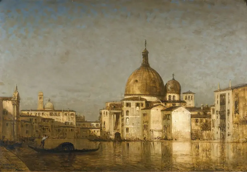San Simeone Piccolo bortom Canal Grande, Venedig av Félix Ziem