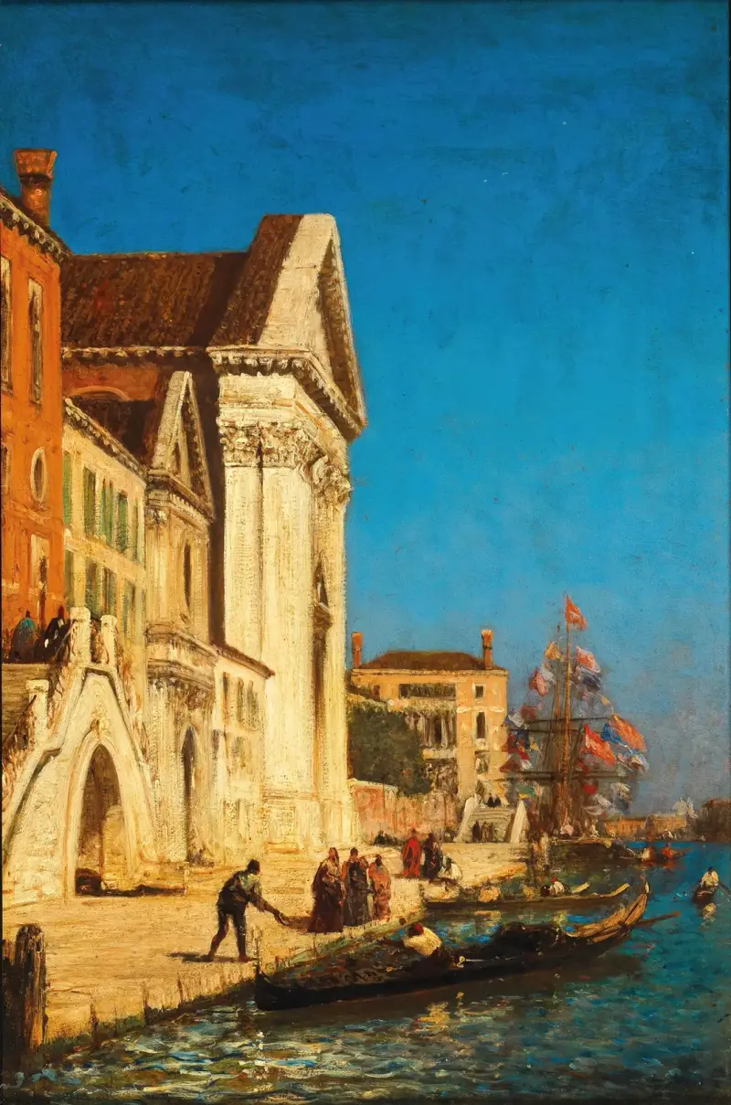 Venedig, Canale della Giudecca bei Santa Maria del Rosario von Félix Ziem