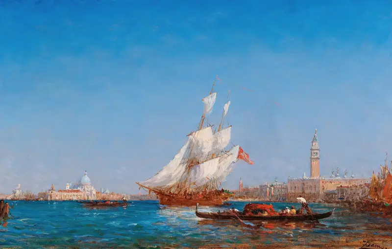 Venedig, Bacino di San Marco av Félix Ziem