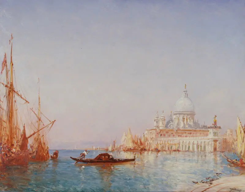 Venedig, La Salute. Morgoneffekt av Félix Ziem