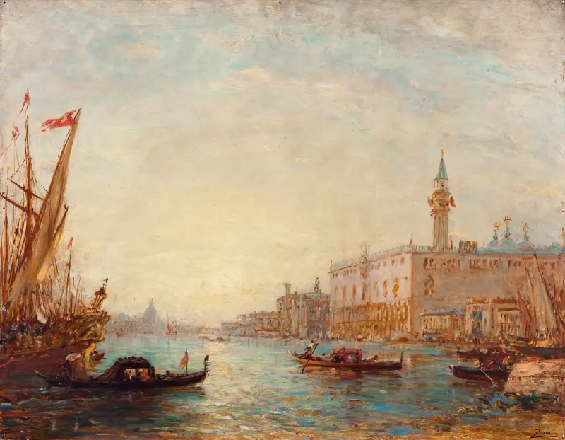Venise, Le Palais Des Doges, 1870 av Félix Ziem