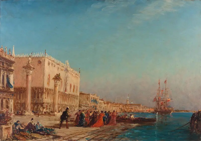 Venise, Le Palais Des Doges, 1865 av Félix Ziem