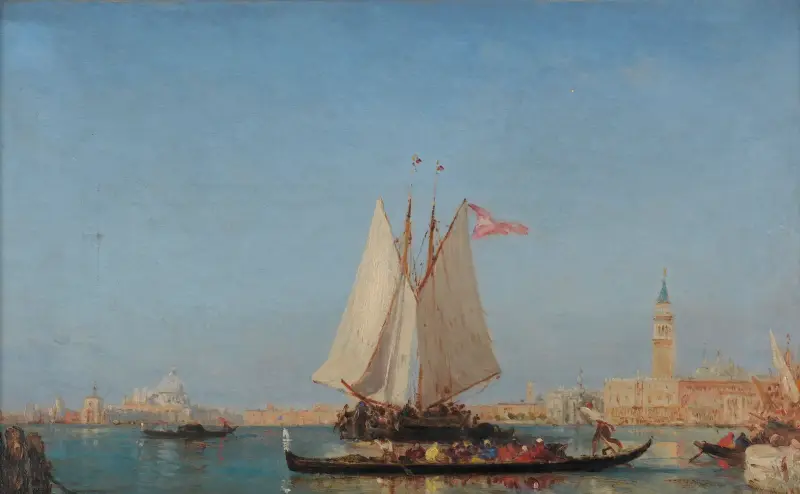 Venedig; Canal Grande av Félix Ziem