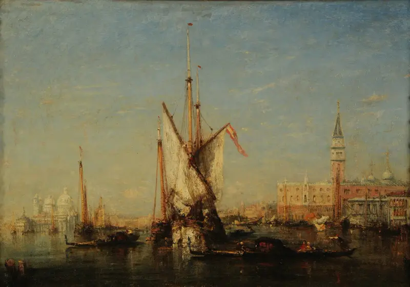 Venedig; utsikt mot San Giorgio av Félix Ziem
