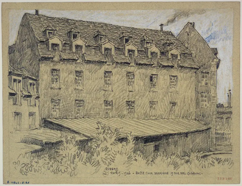 Bakgård bakom 19 rue des Gobelins av Ferdinand Boberg