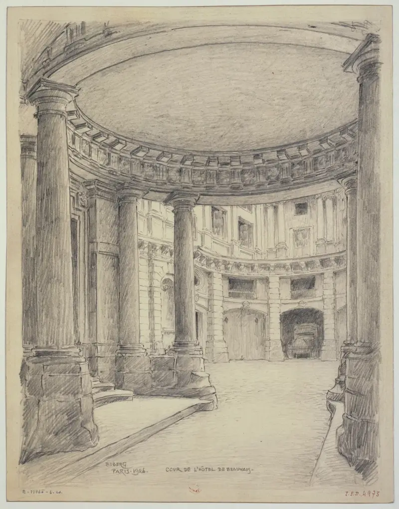 Gården till Hôtel de Beauvais av Ferdinand Boberg