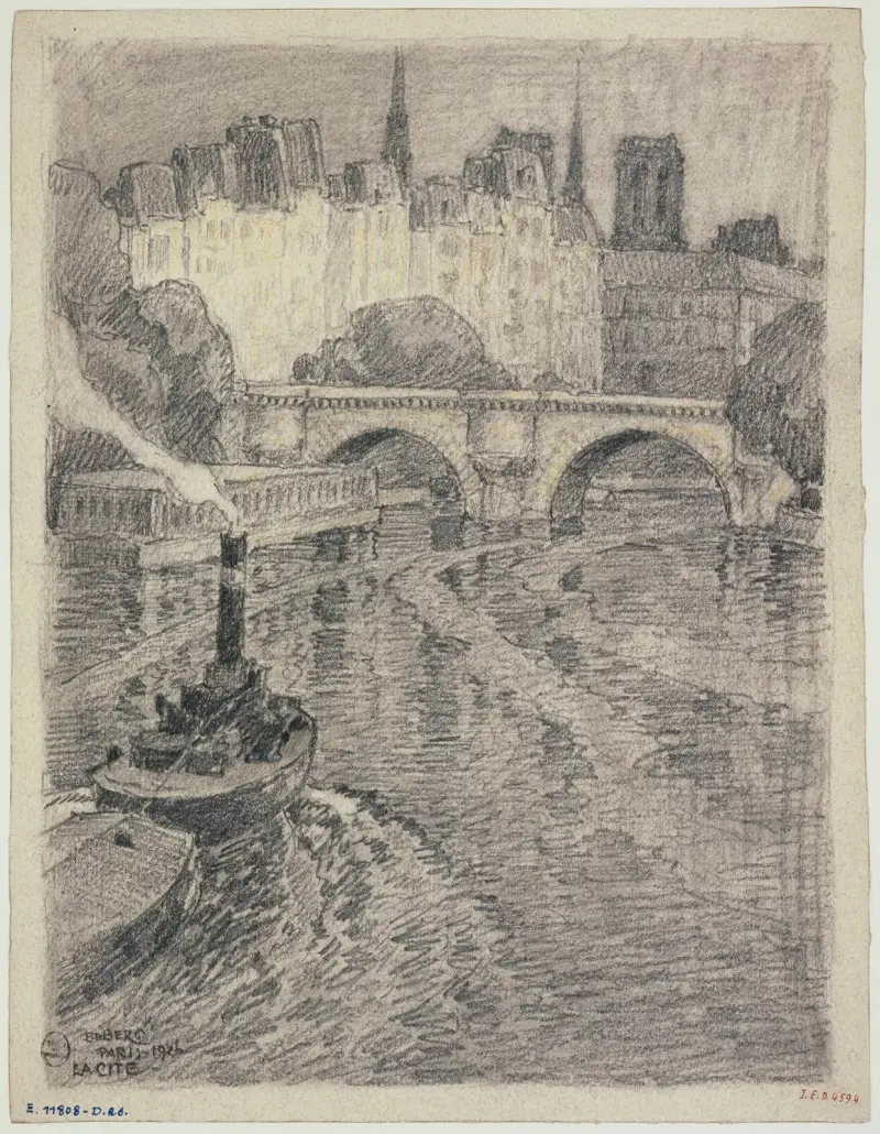 Staden och en del av Pont-Neuf av Ferdinand Boberg