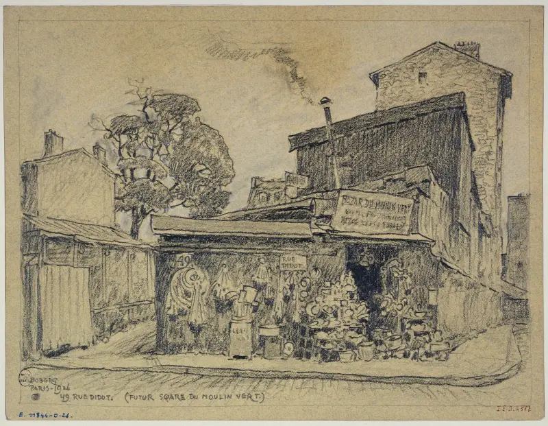 Rue Didot 49, den blivande Square du Moulin-Vert av Ferdinand Boberg