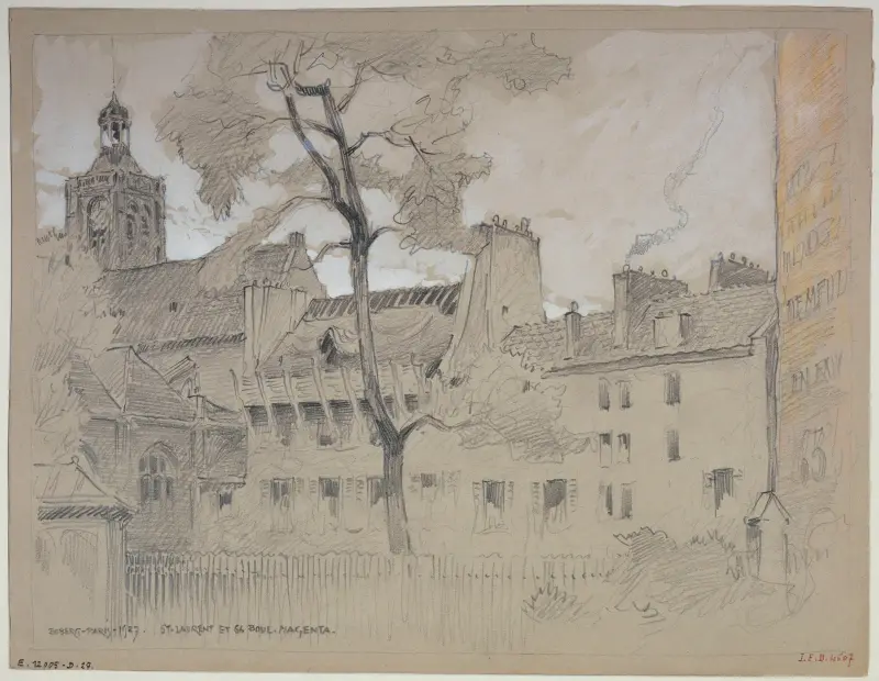 L’église Saint Laurent et le 66, boulevard Magenta av Ferdinand Boberg