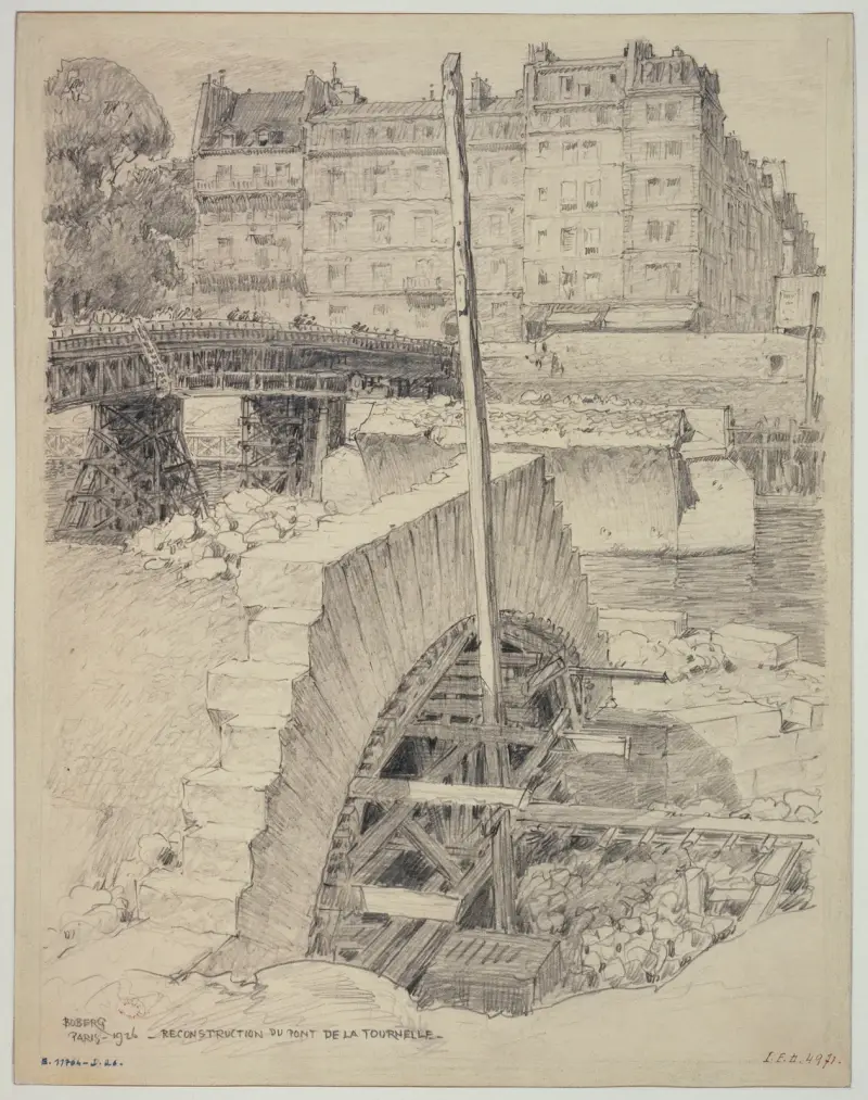 Återuppbyggnaden av Pont de la Tournelle av Ferdinand Boberg