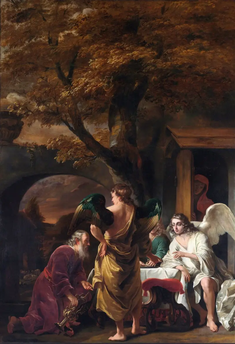 Abraham Entertaining the Three Angels av Ferdinand Bol