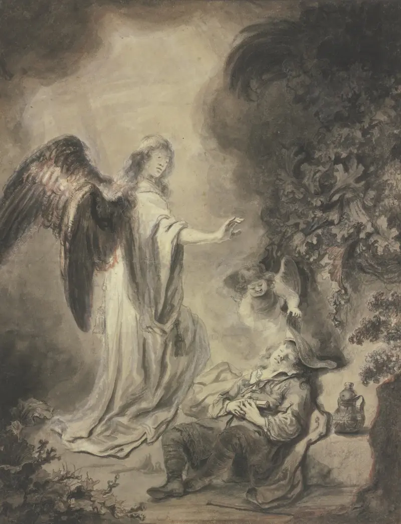 Der Engel erscheint Jacob im Traume av Ferdinand Bol