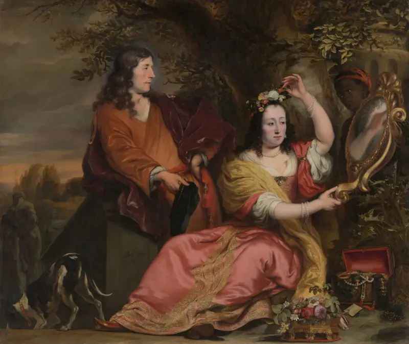 Jan van der Voort and his Sister Catharina with a Servant av Ferdinand Bol