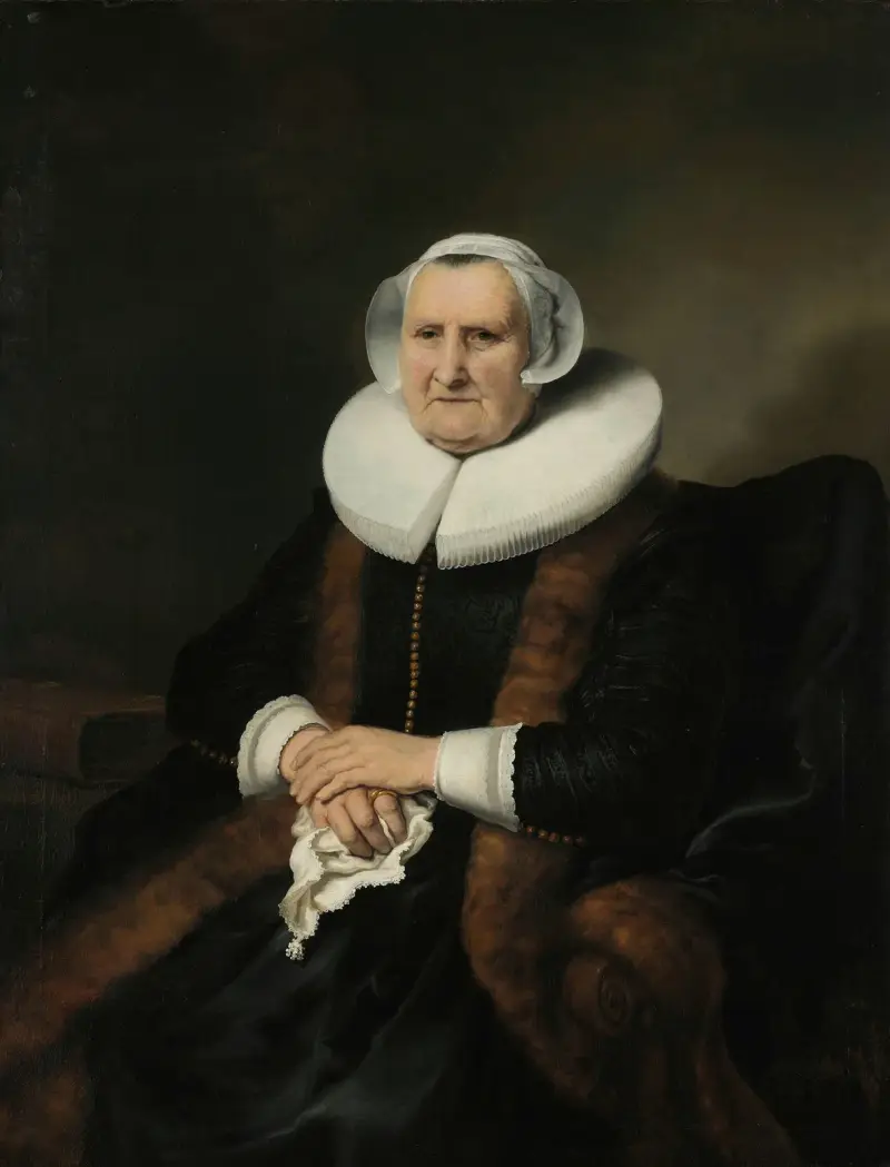 Porträtt av en äldre dam, möjligen Elisabeth Bas av Ferdinand Bol
