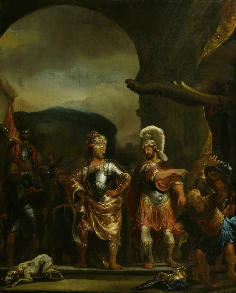 Den lugne Fabricius i Pyrrhus arméläger av Ferdinand Bol