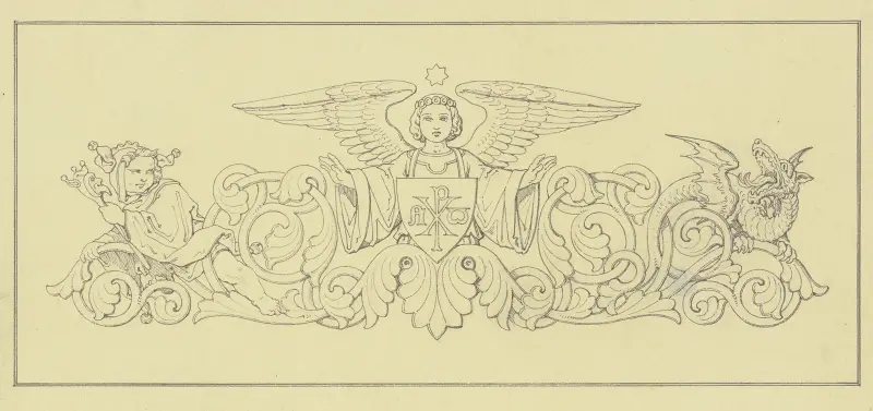 Buchschmuck (Finale mit Engel, Harlekin und Drachen) av Ferdinand Fellner