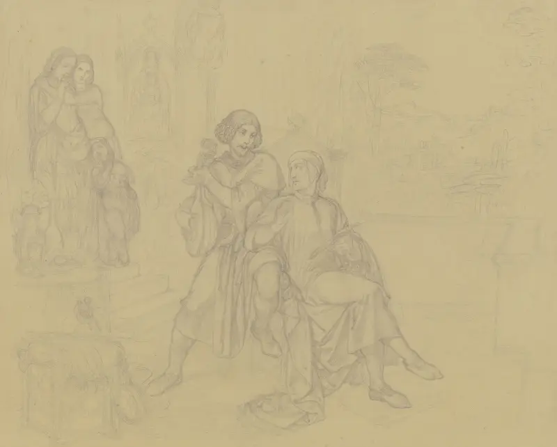 Dante vid lutan, diktande av Ferdinand Fellner