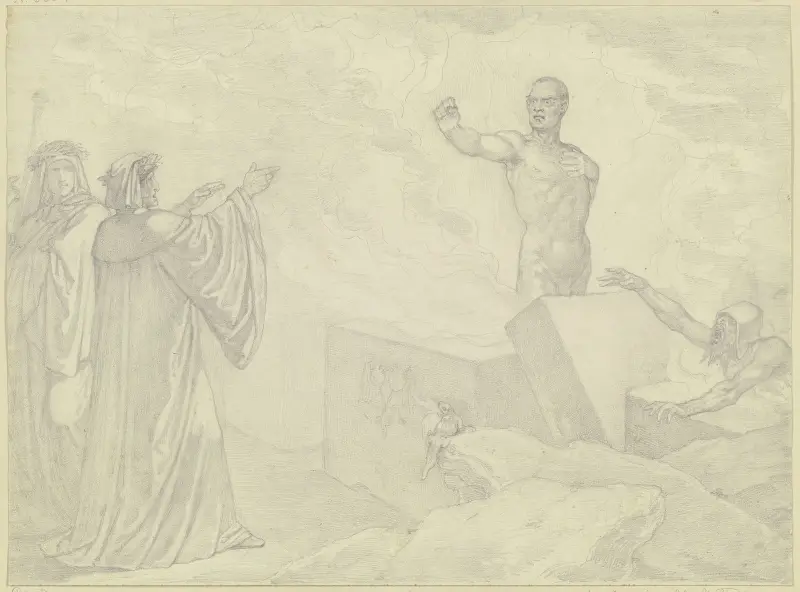 Dante och Vergil hos Farinata och Cavalcanti av Ferdinand Fellner