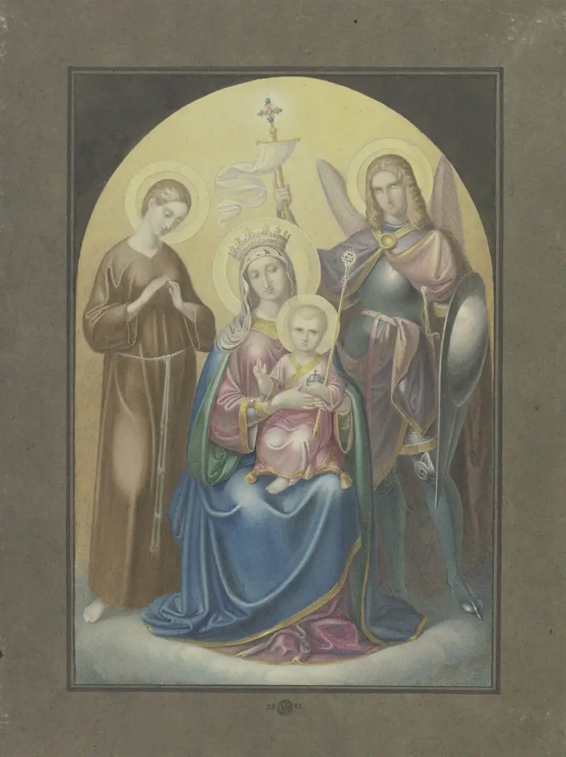 Madonna med den helige Mikael och den heliga Euphrosyne av Ferdinand Fellner