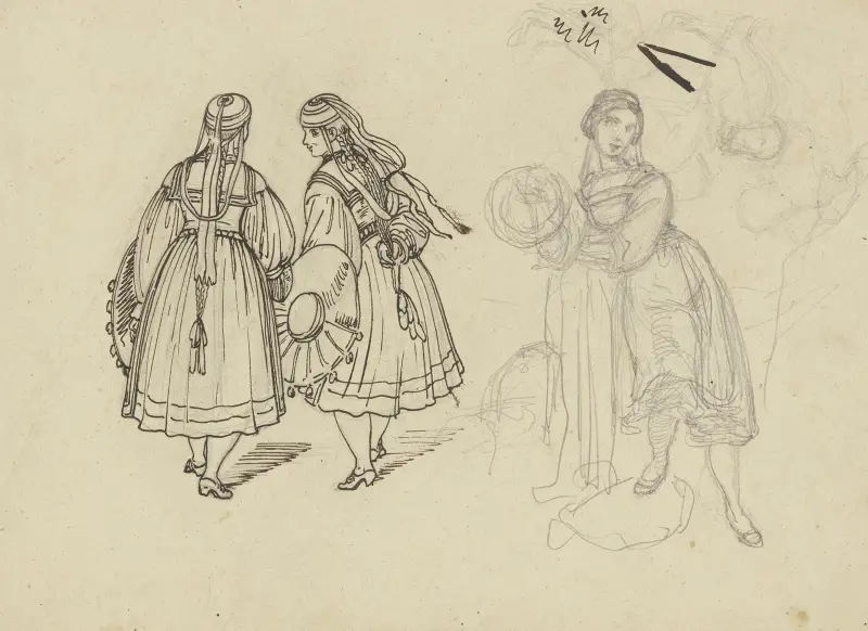 Three Black Forest girls av Ferdinand Fellner