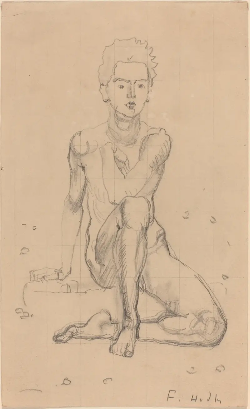 Hector poserar naken av Ferdinand Hodler