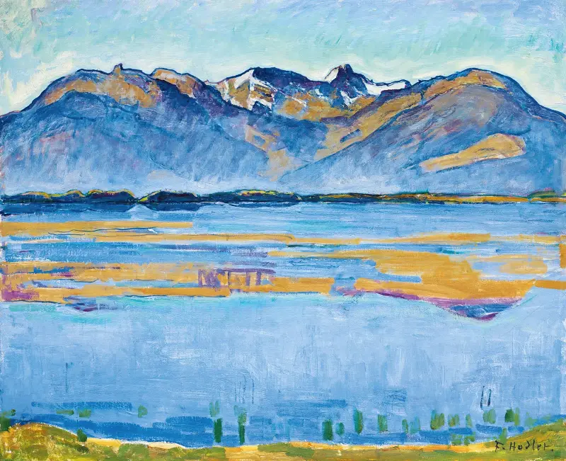 Montanalandskap med Becs de Bosson och Vallon de Réchy av Ferdinand Hodler