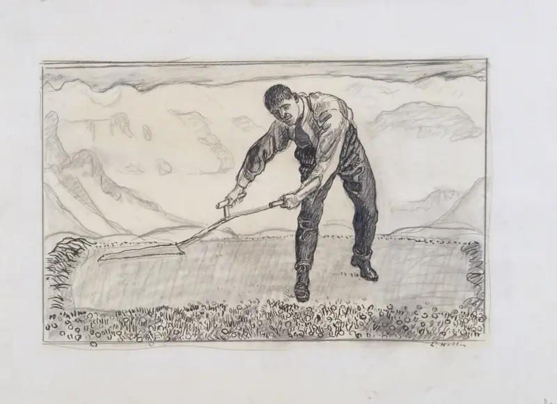 Mähmaschine auf dem Feld von Ferdinand Hodler