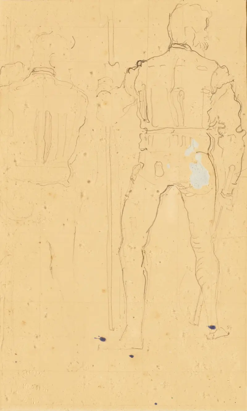 Två studier av krigare av Ferdinand Hodler