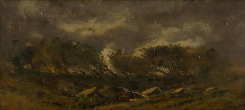 Zigenarläger under en storm av Ferdinand Katona
