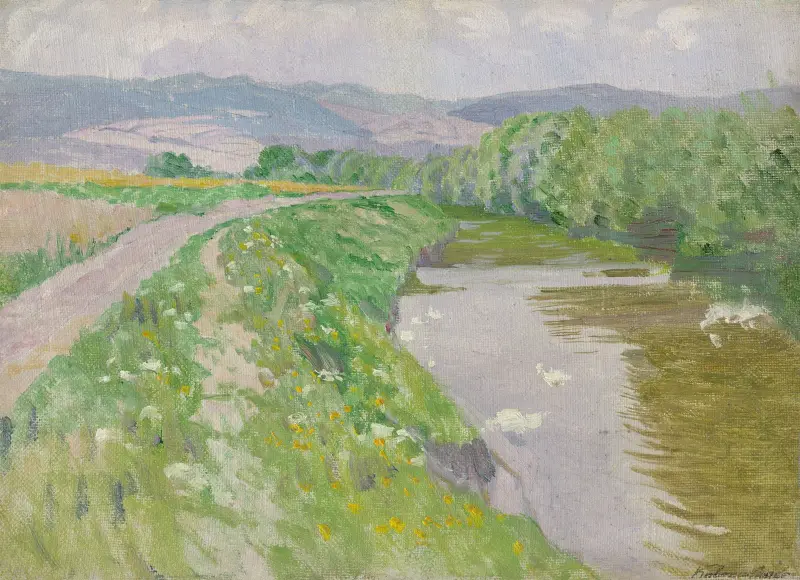 Landschaft mit Fluss von Ferdinand Katona