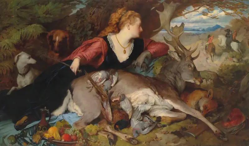 Diana bland jaktens byten av Ferdinand Keller