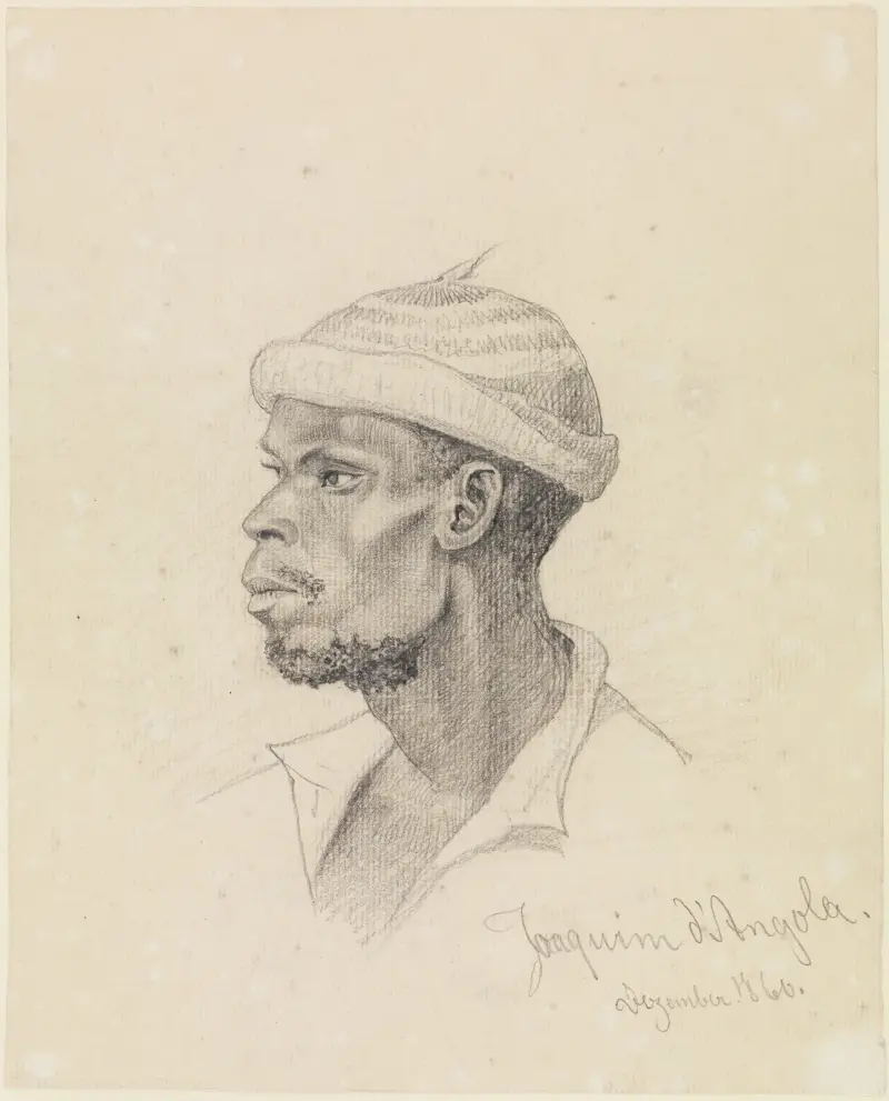 Kopfstudie des Joaquim d’Angola, im Profil nach links gewendet av Ferdinand Keller