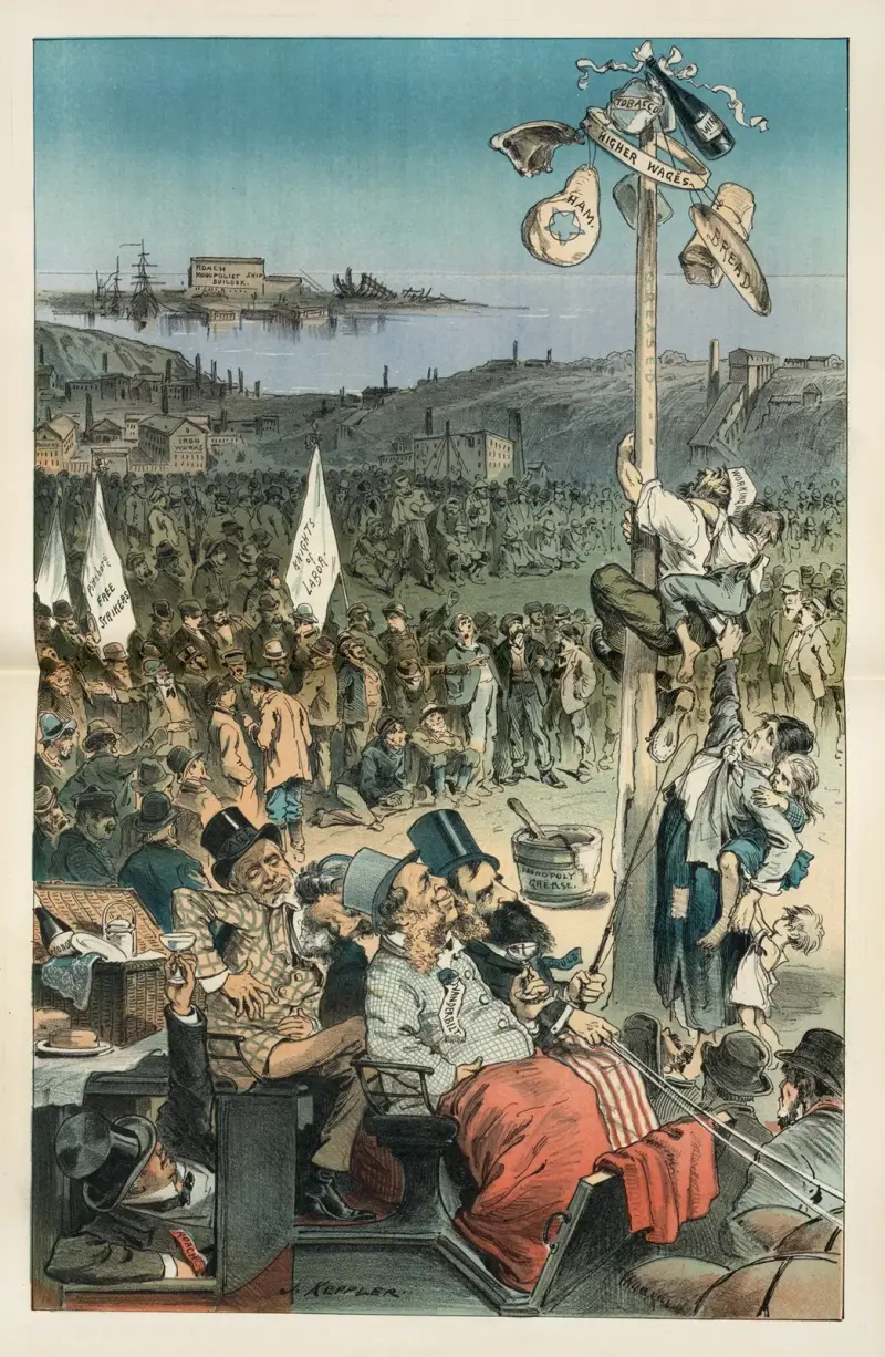 First annual picnic of the ‘Knights of Labor’ – more fun for the spectators than for the performers av Joseph Ferdinand Keppler
