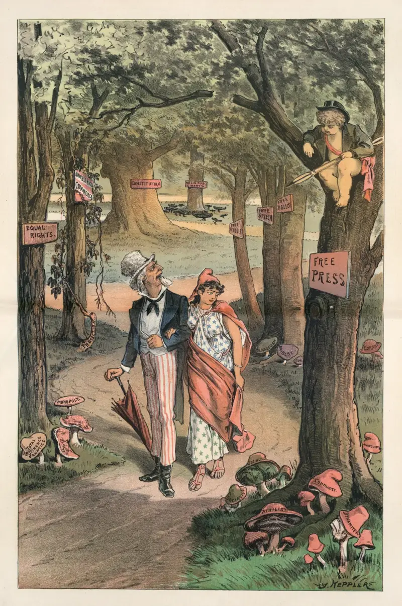 Noxious growths in liberty’s grounds av Joseph Ferdinand Keppler