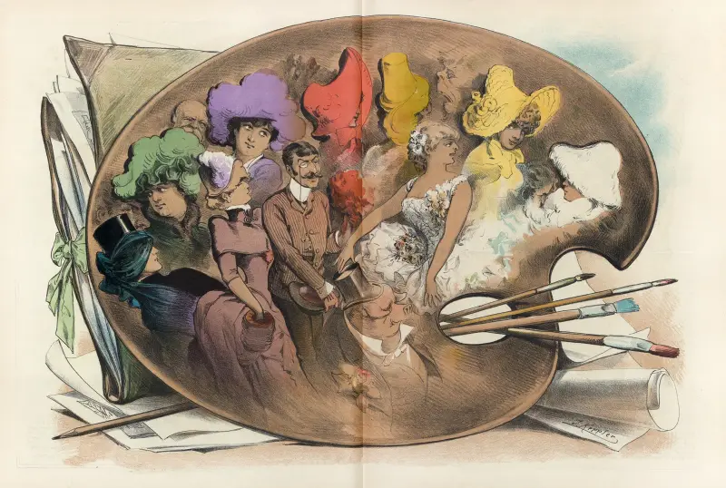 Pucks Palette von Joseph Ferdinand Keppler