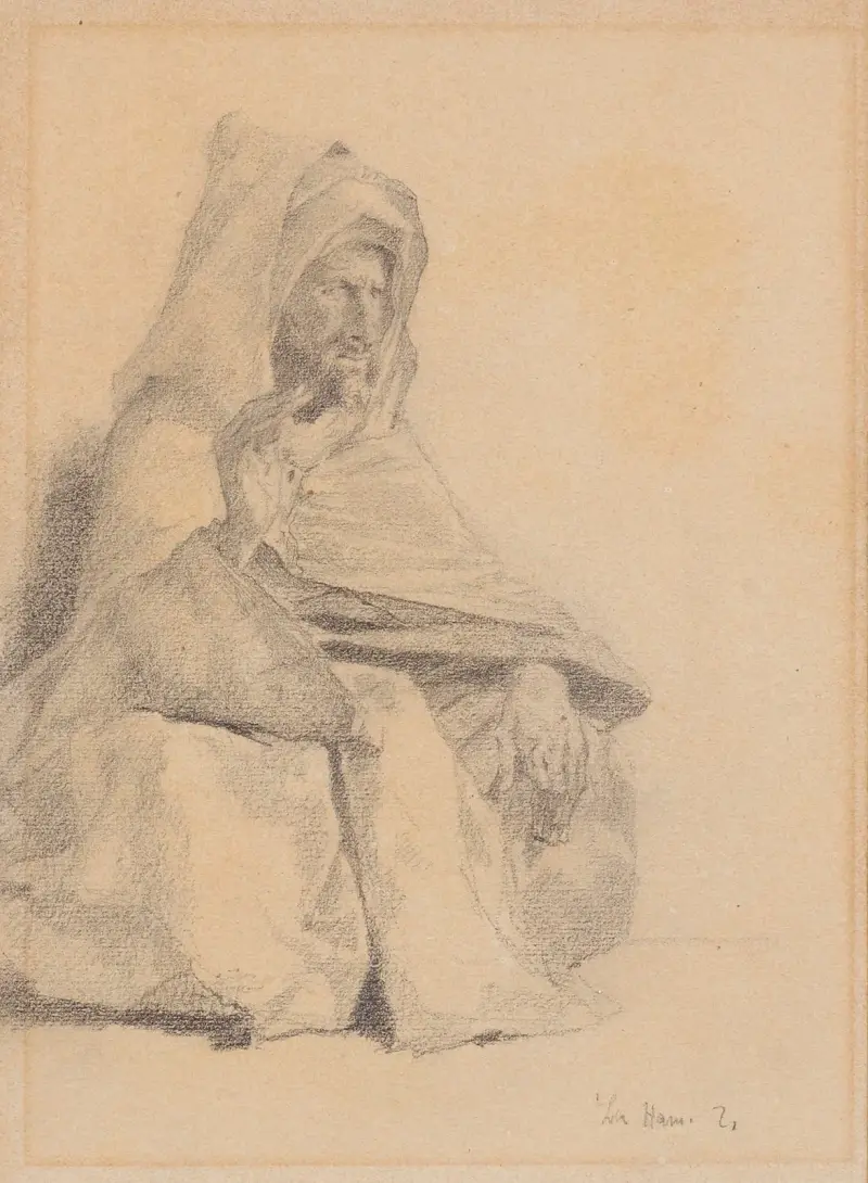 Arabe assis av Fernand Cormon
