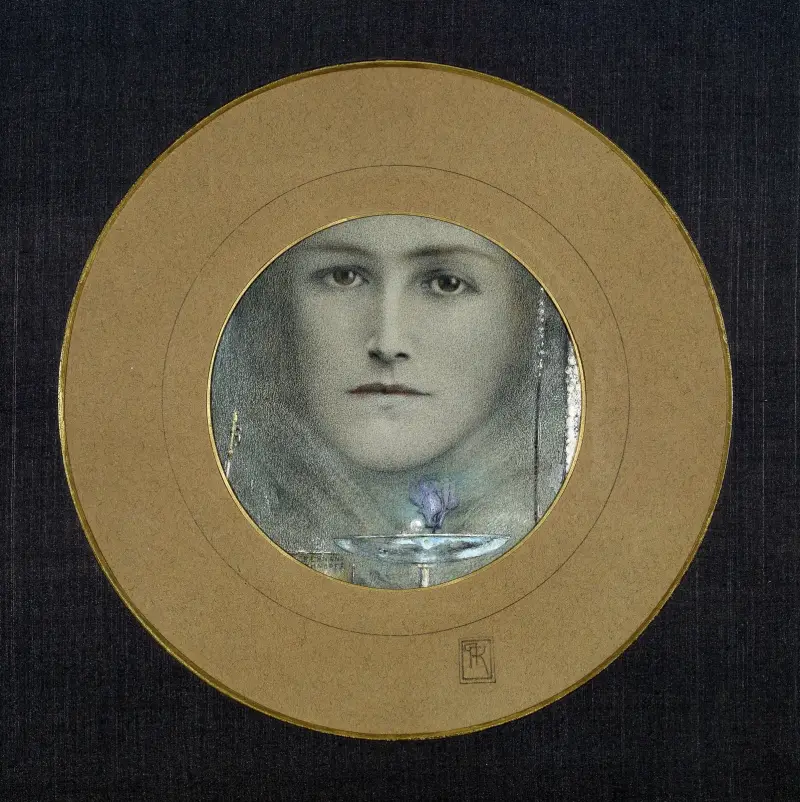Brown Eyes and a Blue Flower, 1905 – nr 2 av Fernand Khnopff