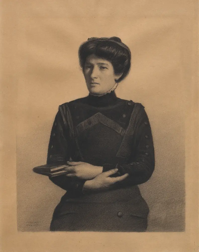 Portrait of Madame Jules Ricard, née Augustine Bulteau av Fernand Khnopff