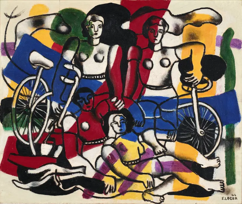 Skiss till 'Les Belles cyclistes' av Fernand Léger