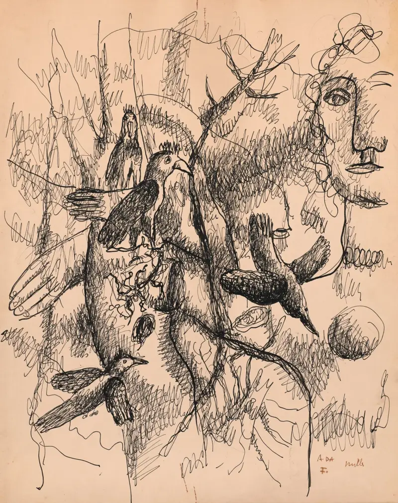 Kvinna och fåglar av Fernand Léger